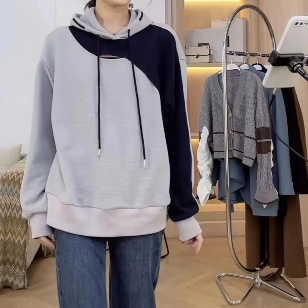 マウンテンパーカー ジャケット 体型カバーチュニック トップス スウェット レディース フェイクレイヤードリネン素材 パーカー 長袖ブラウス 切り替え 韓国ファッショントップスパーカー マウンテンパーカー ジャケット 体型カバーチュニック トップス スウェット レディース フェイクレイヤードリネン素材 パーカー 長袖ブラウス 切り替え 韓国ファッショントップスパーカー