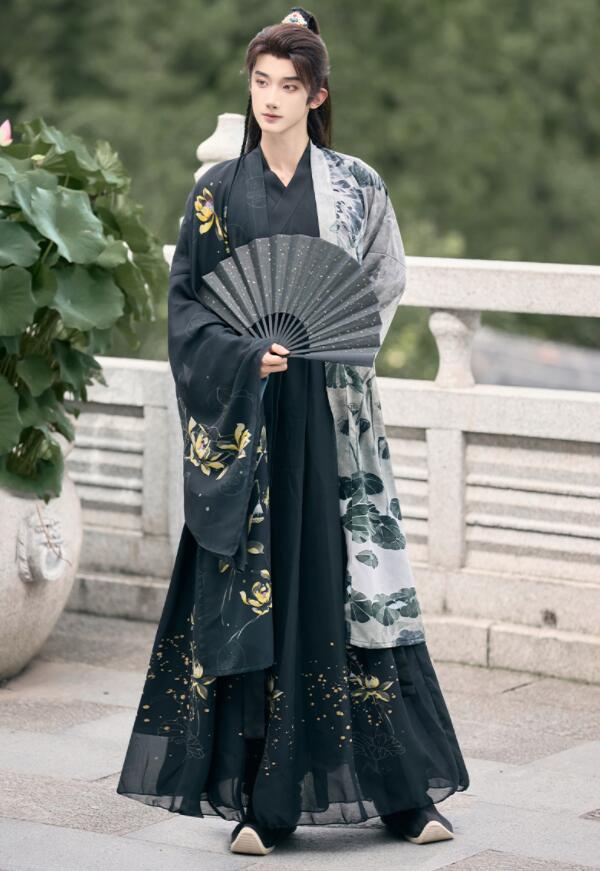 中華コスプレ衣装3点セット チャイナ服 ハロウィン 衣装 メンズ レディース 男女兼用 漢服 中華服 蓮 ハス 連花 金色のプリント 交差襟 袴風 暗黒 水墨風 振袖羽織付き 中国 古代 時代劇 コス 中華コスプレ衣装3点セット チャイナ服 ハロウィン 衣装 メンズ レディース 男女兼用 漢服 中華服 蓮 ハス 連花 金色のプリント 交差襟 袴風 暗黒 水墨風 振袖羽織付き 中国 古代 時代劇 コス