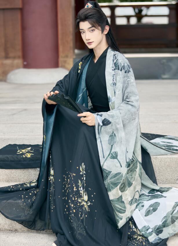 中華コスプレ衣装3点セット チャイナ服 ハロウィン 衣装 メンズ レディース 男女兼用 漢服 中華服 蓮 ハス 連花 金色のプリント 交差襟 袴風 暗黒 水墨風 振袖羽織付き 中国 古代 時代劇 コス 中華コスプレ衣装3点セット チャイナ服 ハロウィン 衣装 メンズ レディース 男女兼用 漢服 中華服 蓮 ハス 連花 金色のプリント 交差襟 袴風 暗黒 水墨風 振袖羽織付き 中国 古代 時代劇 コス