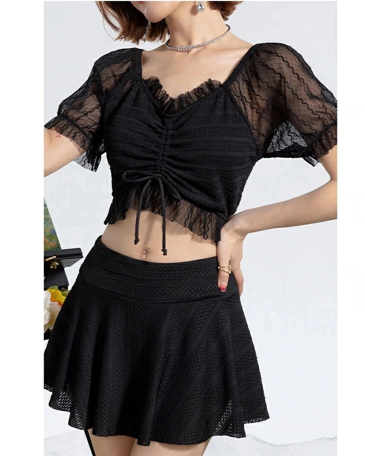 水着 レディース 体型カバー 2点セット 20代 30代 40代 温泉 水着 セレパート かわいい シャツ 上下別 みずぎ 女子 無地 上下セット 水着 ショートパンツ 大人 フィットネス 水着 着痩