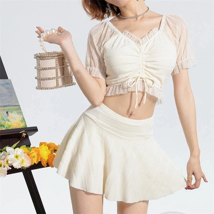 水着 レディース 体型カバー 2点セット 20代 30代 40代 温泉 水着 セレパート かわいい シャツ 上下別 みずぎ 女子 無地 上下セット 水着 ショートパンツ 大人 フィットネス 水着 着痩