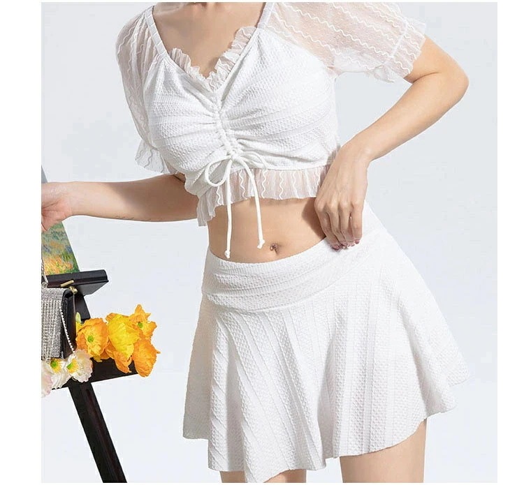 水着 レディース 体型カバー 2点セット 20代 30代 40代 温泉 水着 セレパート かわいい シャツ 上下別 みずぎ 女子 無地 上下セット 水着 ショートパンツ 大人 フィットネス 水着 着痩