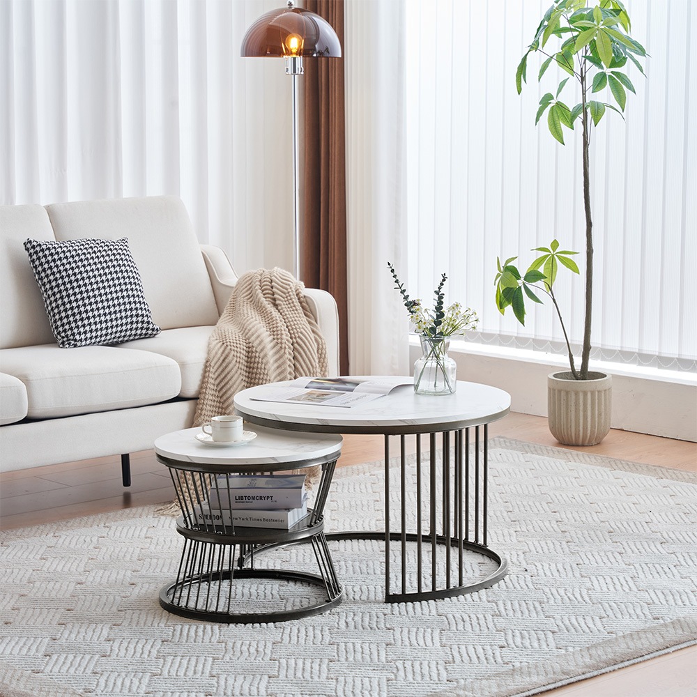 新作登場】センターテーブル テーブル ローテーブル 大理石調 波紋