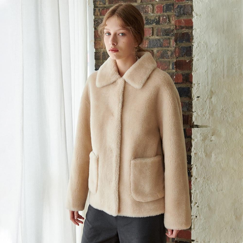【LEFT SEOUL】 REAL WOOL CROP JACKET : 3COLOR