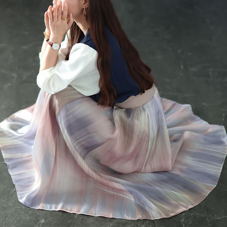 【即納】大きいサイズレディース ボトムス スカート オーロラシフォンフレアスカート ロングスカート シフォンスカート フレアスカート ロング マキシ オーロラ シフォン フレア ストレッチ ウエストゴ 【即納】大きいサイズレディース ボトムス スカート オーロラシフォンフレアスカート ロングスカート シフォンスカート フレアスカート ロング マキシ オーロラ シフォン フレア ストレッチ ウエストゴ