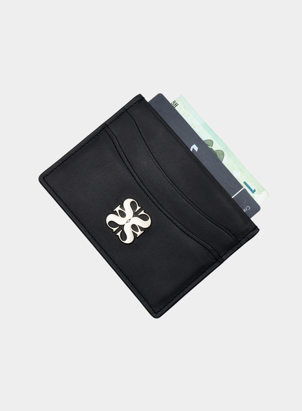 【SATUR】 RIGA LEATHER CARD HOLDER : CLASSIC BLACK