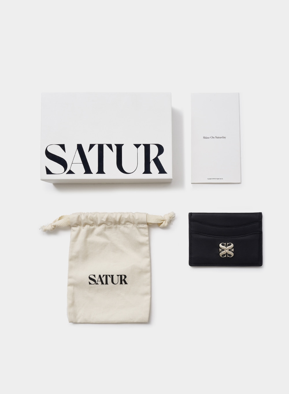 【SATUR】 RIGA LEATHER CARD HOLDER : CLASSIC BLACK