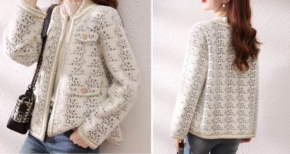 レディース ニット コート アウター 上着 ミドル丈 長袖 ラウンドネック 襟なし フェミニン レディース ニット コート アウター 上着 ミドル丈 長袖 ラウンドネック 襟なし フェミニン