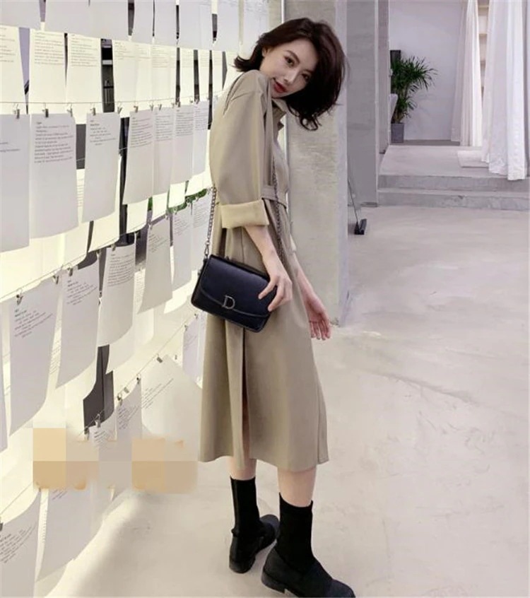 今季トレンドロングレザーコート PUフェイクレザー エコレザージャケット ロングセクション 大人気