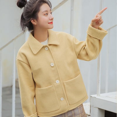 2018新しいショートコート女性春と秋の韓国語版学生 Bf 原宿ルーズ百ウインドブレーカーショートウール単列バックル 2018新しいショートコート女性春と秋の韓国語版学生 Bf 原宿ルーズ百ウインドブレーカーショートウール単列バックル