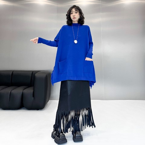 ロング丈トップス 長袖 ニット シンプル カジュアル ユニーク 個性派 レディース大きいサイズ レディース きれいめ 半袖 七分袖 五分袖 無地 冬春 cut and sewn ロング丈トップス 長袖 ニット シンプル カジュアル ユニーク 個性派 レディース大きいサイズ レディース きれいめ 半袖 七分袖 五分袖 無地 冬春 cut and sewn