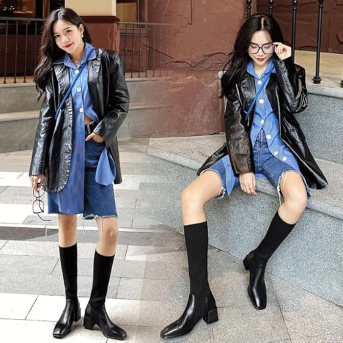 ソックスブーツ ロング レディース 秋冬 カジュアル ローヒール 美脚 ブーツ 太ヒール 5cm ロングニットブーツ ストレッチロングブーツ ニットブーツ 疲れない チャンキーヒール 伸縮性 フィット ソックスブーツ ロング レディース 秋冬 カジュアル ローヒール 美脚 ブーツ 太ヒール 5cm ロングニットブーツ ストレッチロングブーツ ニットブーツ 疲れない チャンキーヒール 伸縮性 フィット