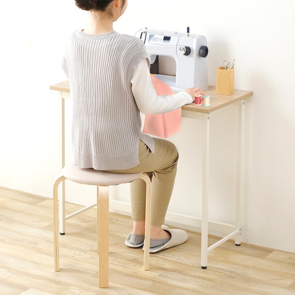 【組立簡単】アイリスオーヤマ 机 デスク パソコンデスク pcデスク シンプル 幅80cm 奥行40cm ライトナチュラル×ホワイト ベーシックデスク 勉強机 ワークデスク 80×40 BDK-804