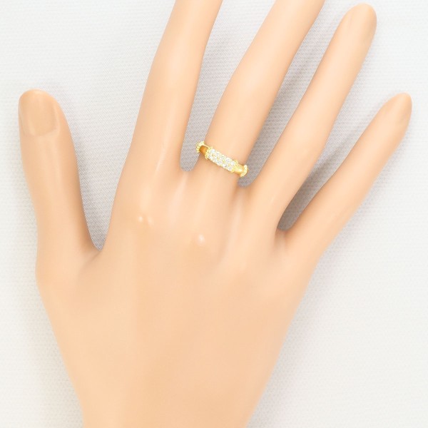 K18 18金 YG リング 8号 ダイヤ 0.20 中古