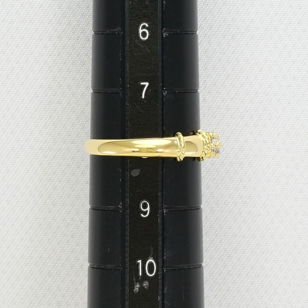 K18 18金 YG リング 8号 ダイヤ 0.20 中古