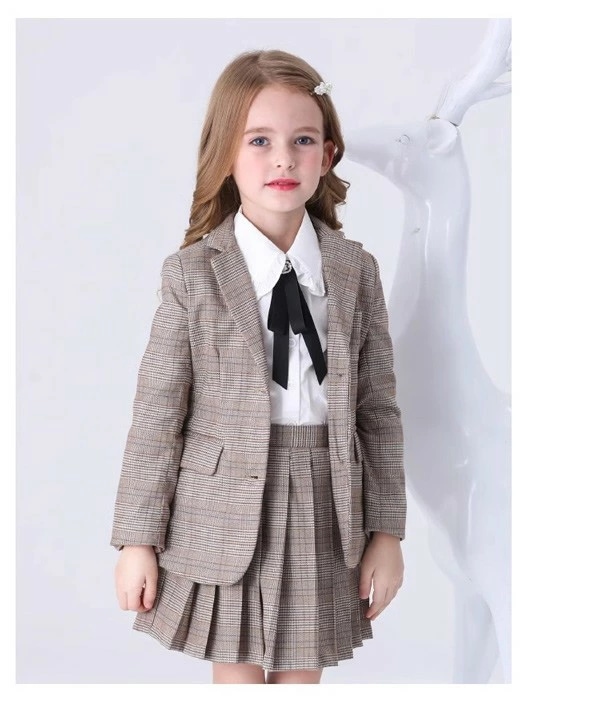 品質良い 入学式 卒業式 制服 チェック柄 ジャケット 女の子 スーツ セット イギリス風 小学生 中学生 高校生 JK ジュニア 中学 受験 大きいサイズ ゆったりサイズ 韓国風 リボン 卒服 入園