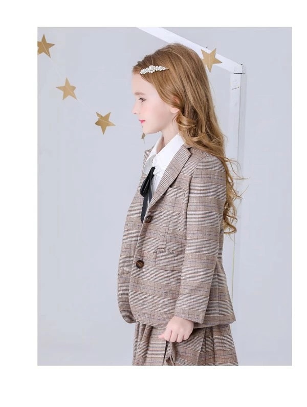 品質良い 入学式 卒業式 制服 チェック柄 ジャケット 女の子 スーツ セット イギリス風 小学生 中学生 高校生 JK ジュニア 中学 受験 大きいサイズ ゆったりサイズ 韓国風 リボン 卒服 入園