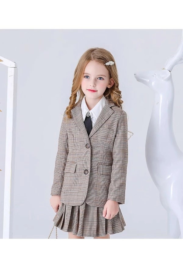 品質良い 入学式 卒業式 制服 チェック柄 ジャケット 女の子 スーツ セット イギリス風 小学生 中学生 高校生 JK ジュニア 中学 受験 大きいサイズ ゆったりサイズ 韓国風 リボン 卒服 入園