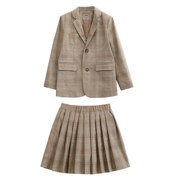 品質良い 入学式 卒業式 制服 チェック柄 ジャケット 女の子 スーツ セット イギリス風 小学生 中学生 高校生 JK ジュニア 中学 受験 大きいサイズ ゆったりサイズ 韓国風 リボン 卒服 入園
