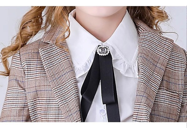 品質良い 入学式 卒業式 制服 チェック柄 ジャケット 女の子 スーツ セット イギリス風 小学生 中学生 高校生 JK ジュニア 中学 受験 大きいサイズ ゆったりサイズ 韓国風 リボン 卒服 入園