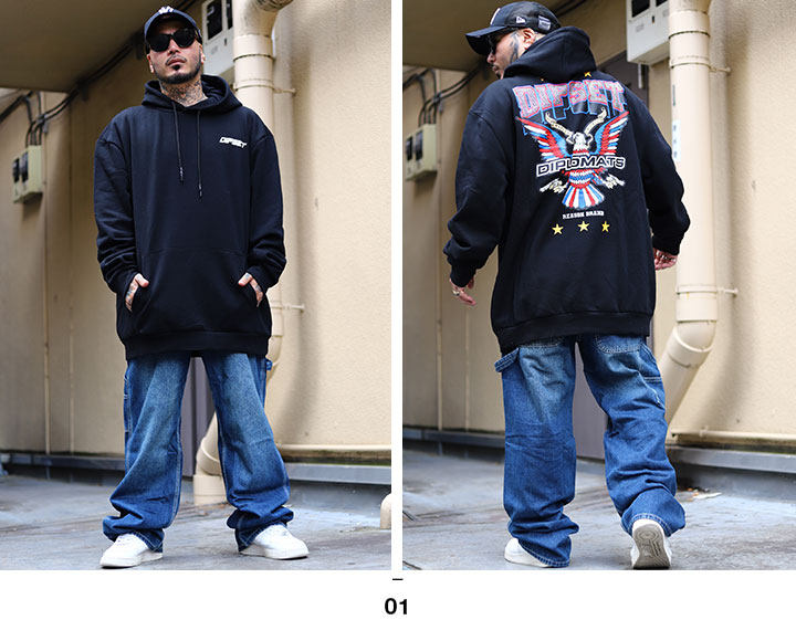 REASON × Dipset パーカー ブランド 長袖 スウェット 裏起毛 メンズ 黒 赤 大きいサイズ ディプセット The Diplomats ディプロマッツ