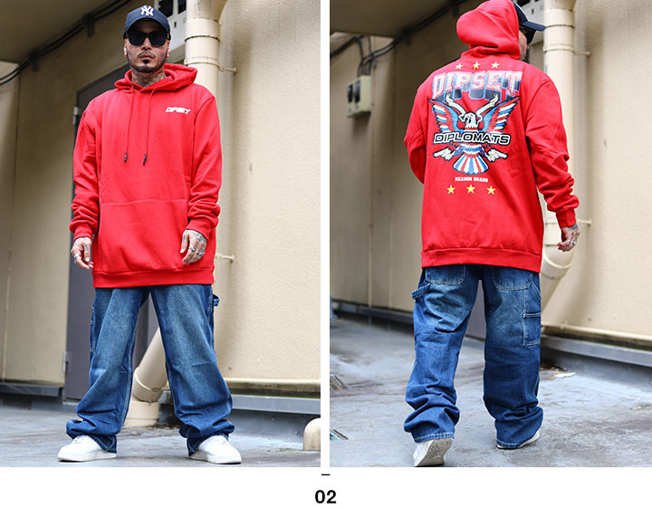 REASON × Dipset パーカー ブランド 長袖 スウェット 裏起毛 メンズ 黒 赤 大きいサイズ ディプセット The Diplomats ディプロマッツ