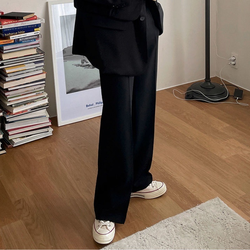 スラックス メンズ 秋 ワイドパンツ 九分丈 ストラップ付き シンプル