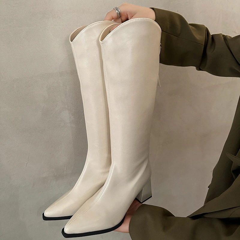 ブーツ ロングブーツが復活!厚底サンダルポインティートゥシューズブーツ2024 韓国 ファッション 秋冬 ポインテッドトゥ シューズ ロングブーツ ブーツ ロングブーツが復活!厚底サンダルポインティートゥシューズブーツ2024 韓国 ファッション 秋冬 ポインテッドトゥ シューズ ロングブーツ