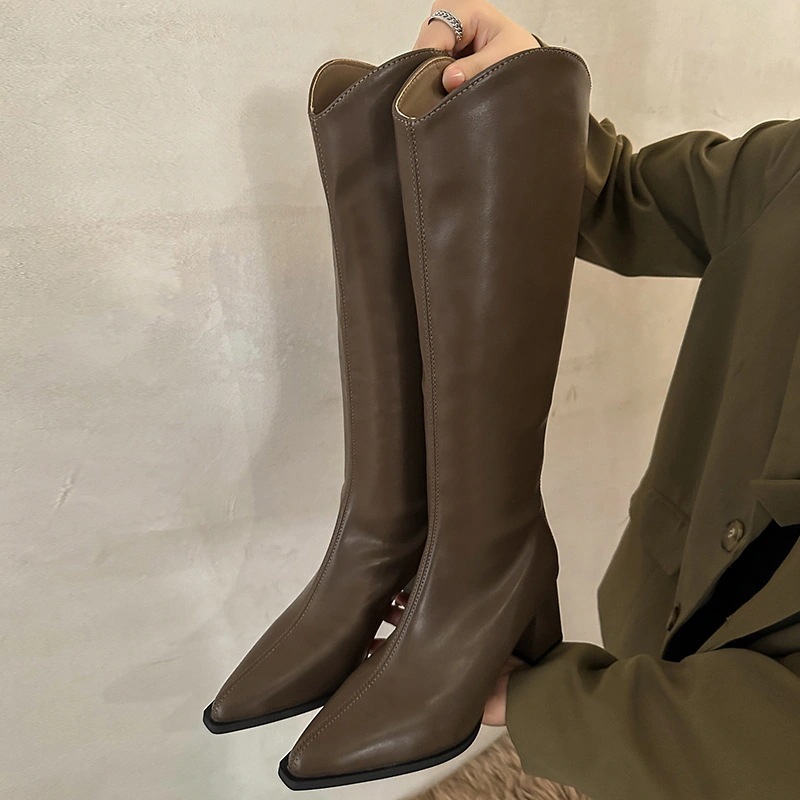 ブーツ ロングブーツが復活!厚底サンダルポインティートゥシューズブーツ2024 韓国 ファッション 秋冬 ポインテッドトゥ シューズ ロングブーツ ブーツ ロングブーツが復活!厚底サンダルポインティートゥシューズブーツ2024 韓国 ファッション 秋冬 ポインテッドトゥ シューズ ロングブーツ