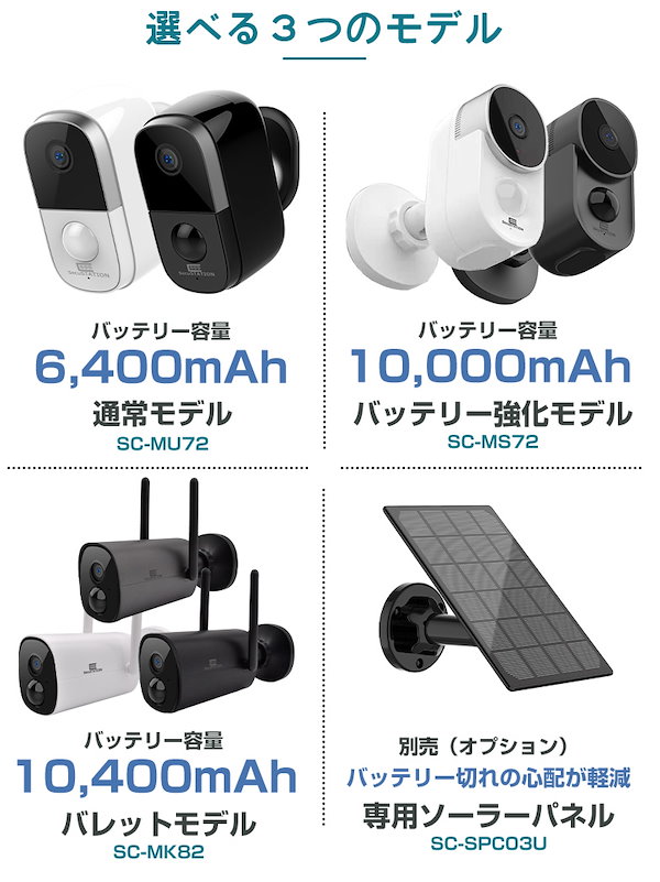 Qoo10] セキュステーション 防犯カメラ SC-MU72 バッテリー