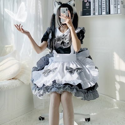 chipa.様❁オーダーメイド レディース服まとめ売り コーデ売り きれいめ OSYAREVO（オシャレボ）の「コスプレ メイド服 長袖 3点セット