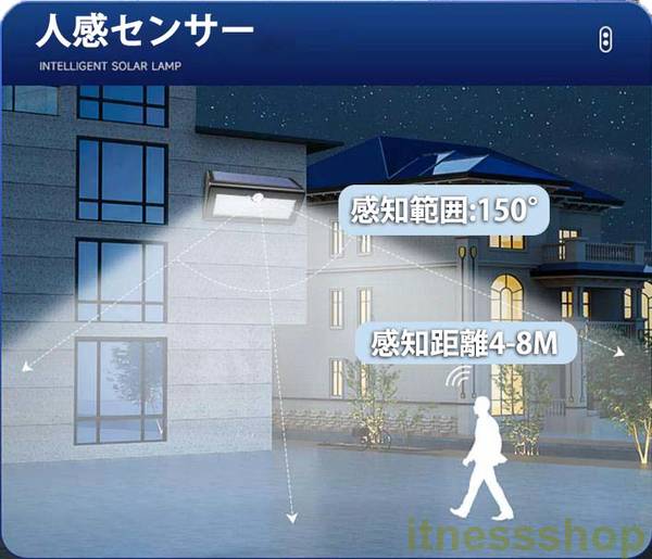 ソーラーライト LEDソーラーライト 人感センサー 屋外 屋外照明 防水 おしゃれ 庭 ライトアップ ソーラー充電_2