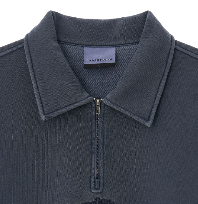 1993studio] Pigment Half Zip-Up Sweatshirt