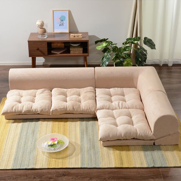 ローソファ コーナーソファー 3点セット Fluffy ソファー ソファ フロアーソファー フロアソファ １人掛け 一人掛け 1人用 ２人掛け 二人掛け ２人用 コーナー用 セット 軽量 軽い