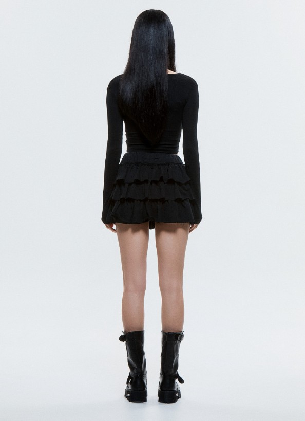 (DUC) V-Neck Crop Cardigan Black & Gray レディース服 韓国 ボタン (DUC) V-Neck Crop Cardigan Black & Gray レディース服 韓国 ボタン