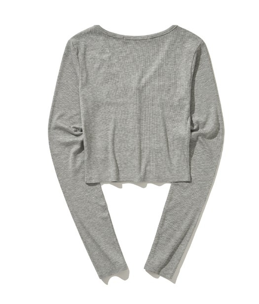 (DUC) V-Neck Crop Cardigan Black & Gray レディース服 韓国 ボタン (DUC) V-Neck Crop Cardigan Black & Gray レディース服 韓国 ボタン