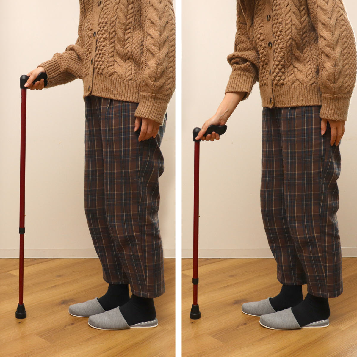 杖 伸縮 オッセンベルグ FGシリーズ 右手用 幅広グリップ つえ ツエ 伸縮杖 右利き 一点杖 幅広 長さ調節 軽量 介護 歩行補助 高齢者 おしゃれ リハビリ用 介護用品 9段階調節 歩行