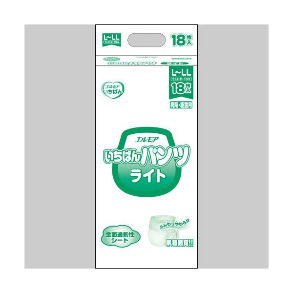 （まとめ）カミ商事 エルモア いちばん パンツライト L-LL 1パック（18枚）[x5セット]