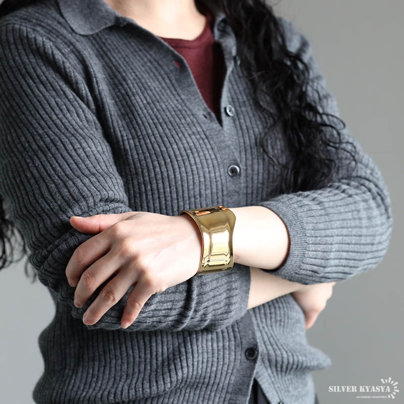 ステンレス ワイドバングル [b816]