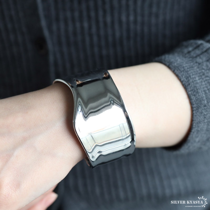 ステンレス ワイドバングル [b816]