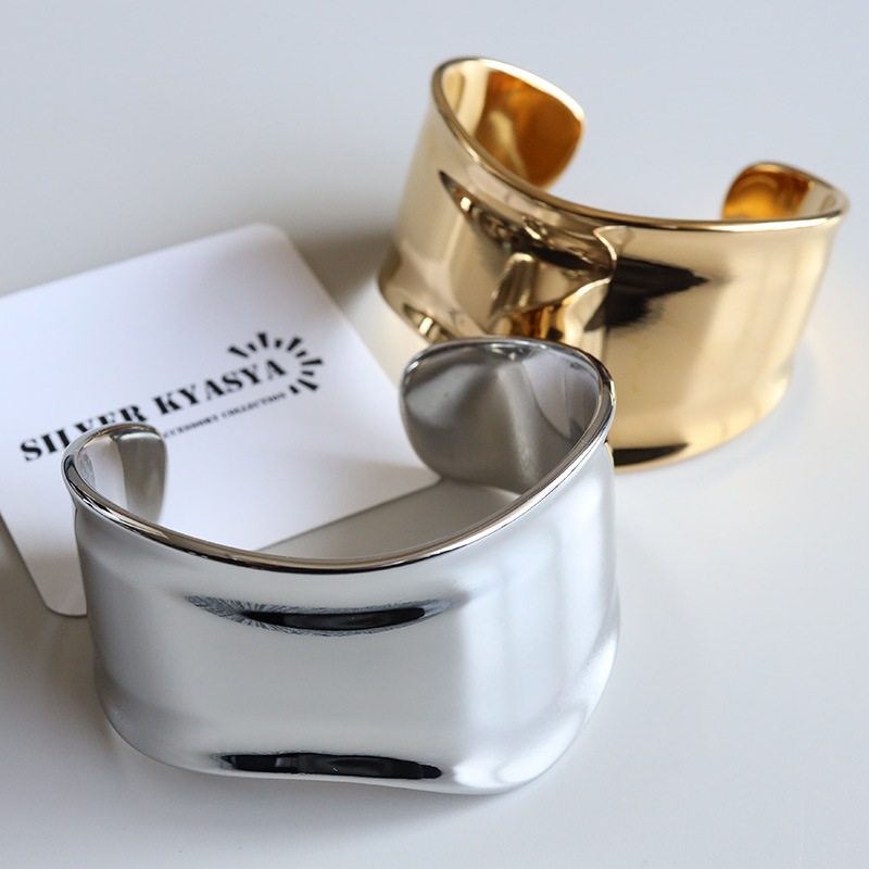 ステンレス ワイドバングル [b816]