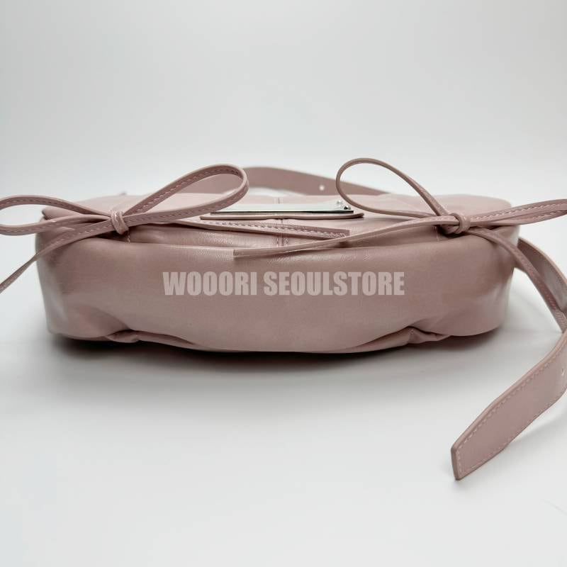 [正規品保証] 大人気 HALF SHIRRING RIBBON ROUND ハンドバッグ