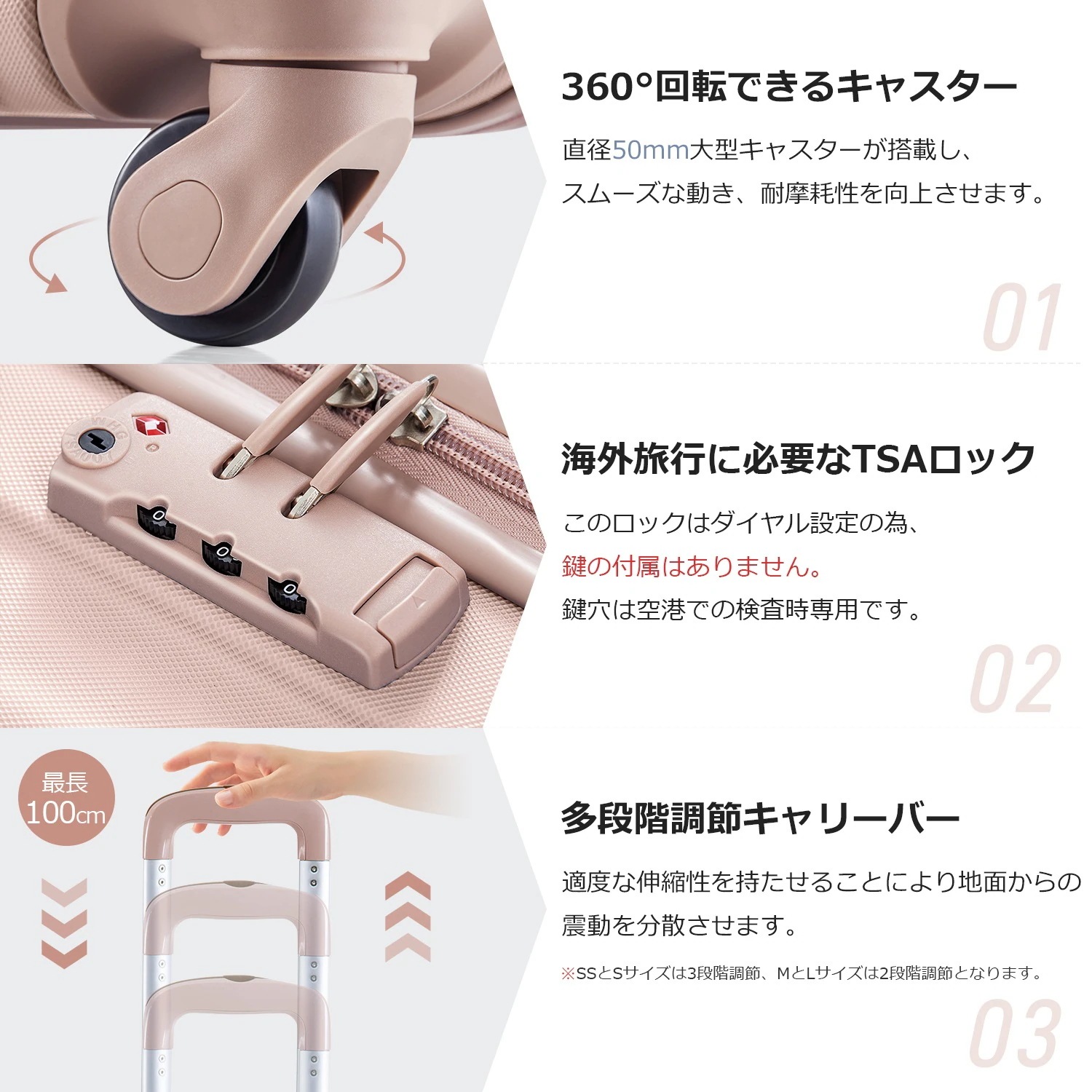 Mサイズ スーツケース キャリーバッグ キャリーケース 超軽量 TSAロック搭載 4日-7日 中型 PP298908FAA