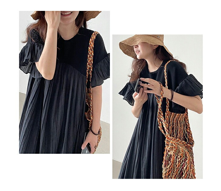 【在庫一掃】ロングワンピース 半袖 マキシワンピース プリーツ 切り替え 可愛い 大きめ きれいめ 柔らかい パーティー 演奏会 発表会 卒業式 レディースファッション 20代 30代 40代 50代