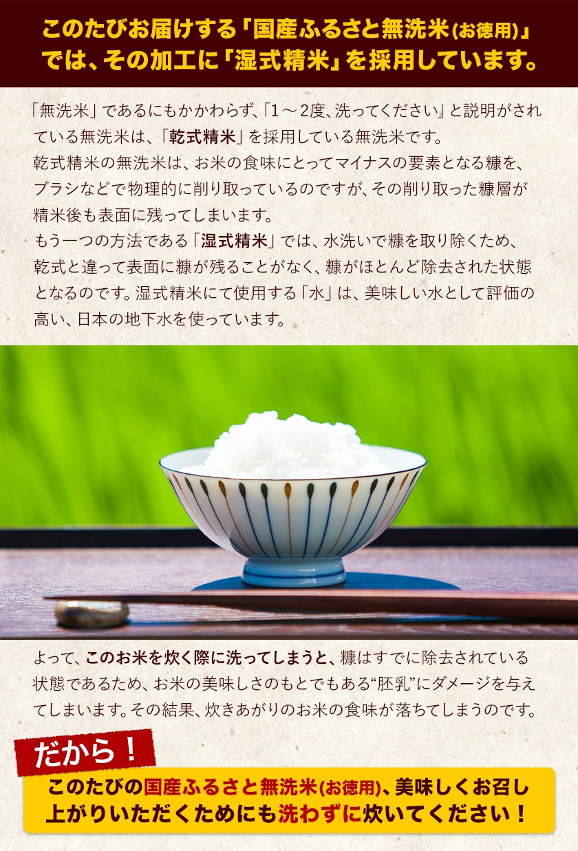 令和6年産 国産 ふるさと無洗米 10kg 送料無料 精米 国産ふるさと無洗米 非常食 保存食