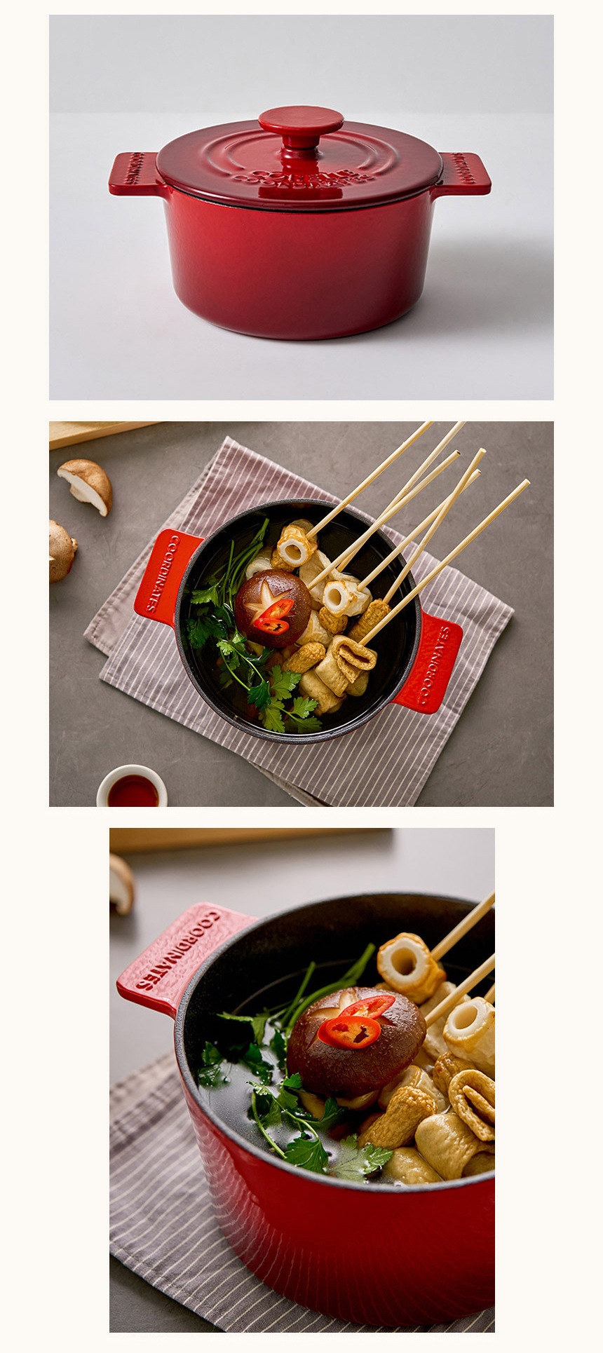 アシュリー鋳鉄ノンスティックシチューポット (14cm) レッド アシュリー鋳鉄ノンスティックシチューポット (14cm) レッド