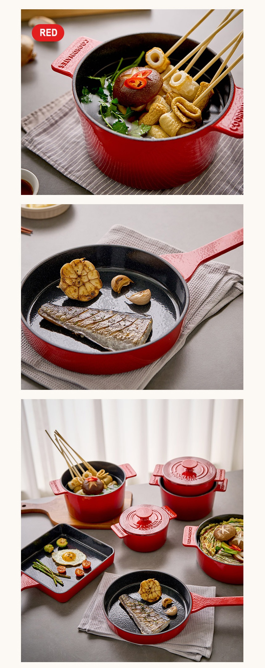 アシュリー鋳鉄ノンスティックシチューポット (14cm) レッド アシュリー鋳鉄ノンスティックシチューポット (14cm) レッド