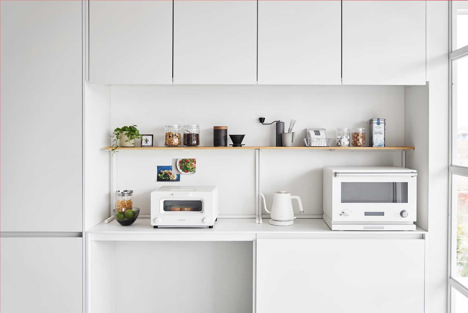 キッチン収納棚 山崎実業 tower タワー キッチンカウンター上棚 ホワイト キッチン収納棚 山崎実業 tower タワー キッチンカウンター上棚 ホワイト