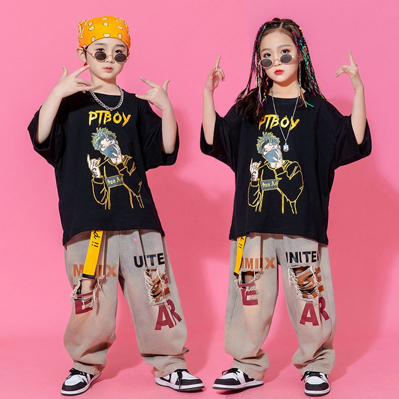 ストリートダンスのダンス服のジャズダンスのヒップホップのジャズの演出の服装の練習服のhiphopの子供の街のダンスのファッションの服のスーツ