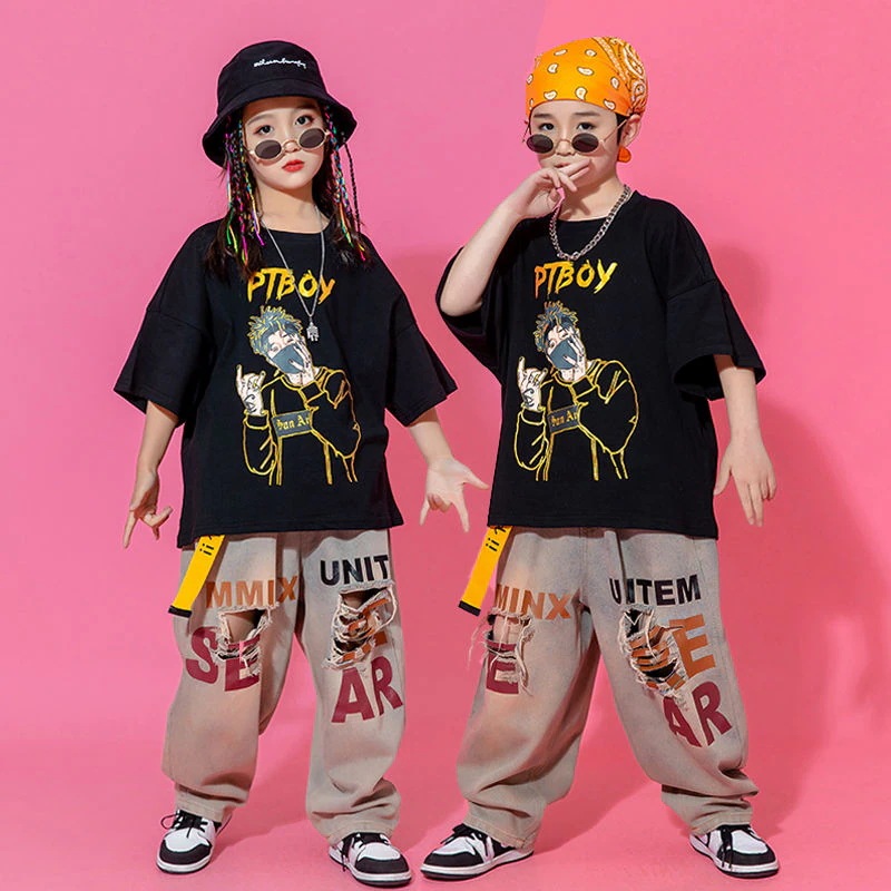 ストリートダンスのダンス服のジャズダンスのヒップホップのジャズの演出の服装の練習服のhiphopの子供の街のダンスのファッションの服のスーツ